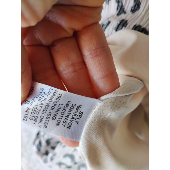 Savanna Jane Boho Embroidered Cheetah Print Ruffle Hem Casual Dress Size Small - Picture 4 of 6